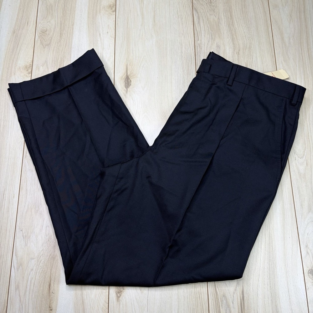 NEW Ermenegildo Zegna Black Twill Wool Pleated Dress Pants Mens 40x30 Black